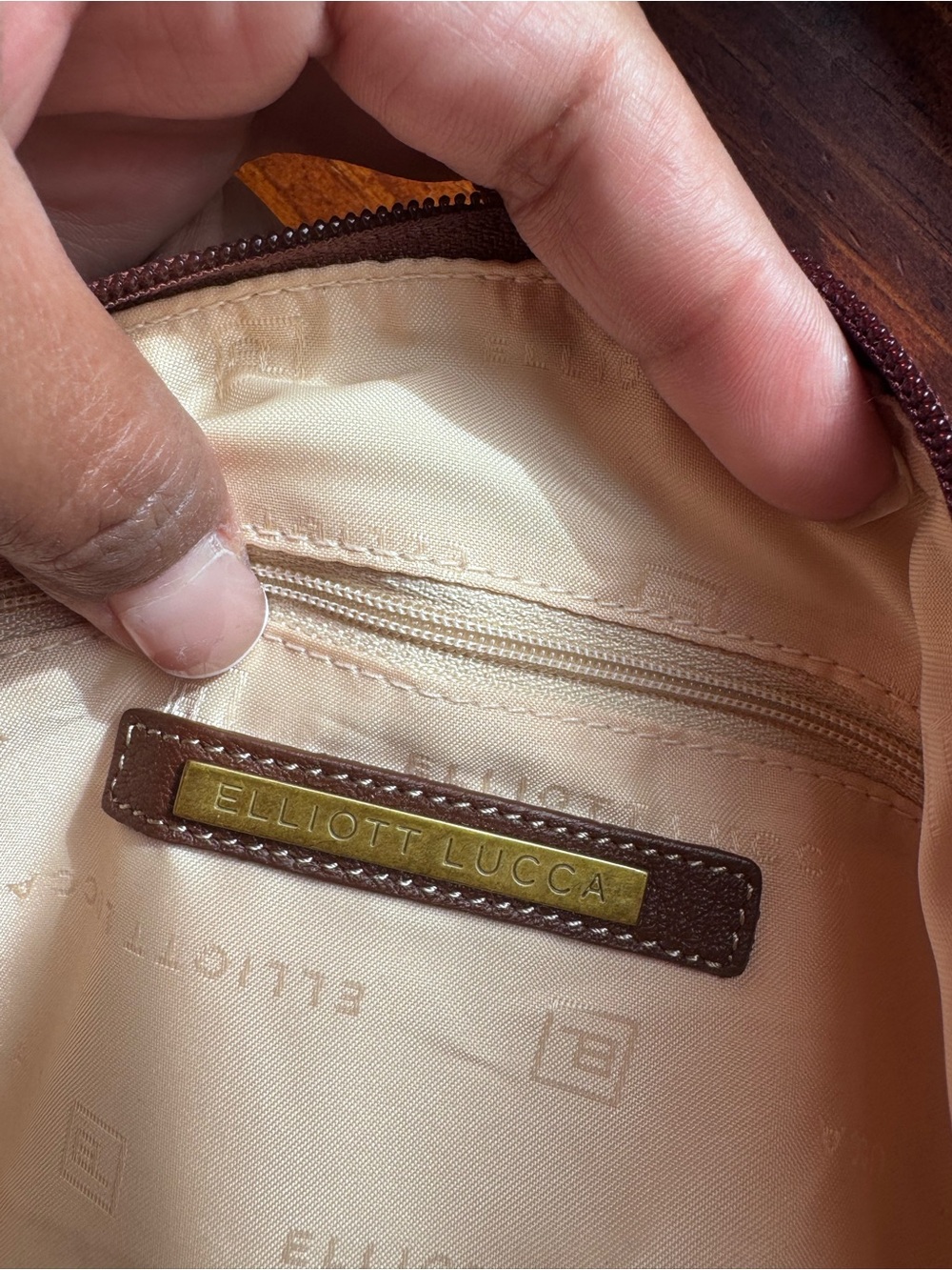 Elliott Lucca Braided Detail Leather Hobo - Dark Brown - Picture 3 of 4